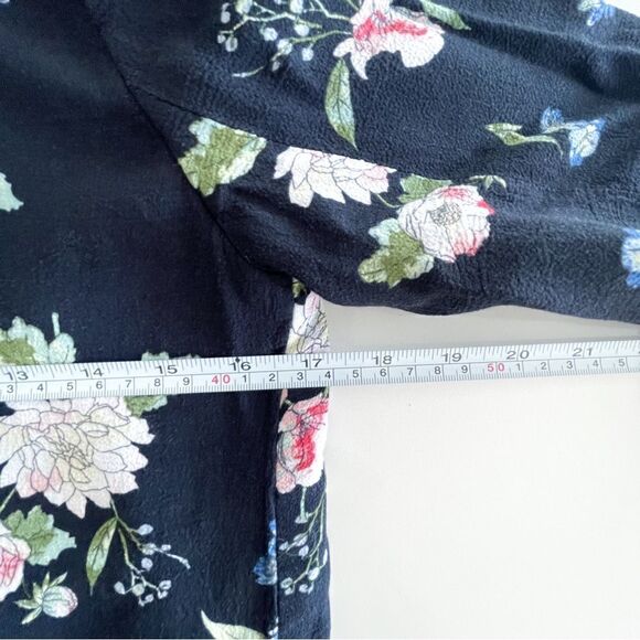 Lila Rose Floral Open Blazer Navy Blue Long Sleeve Women's XS Lined - Picture 6 of 9